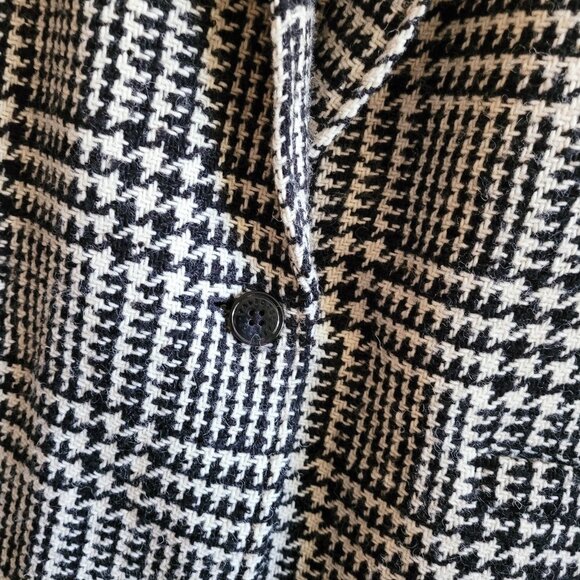 Talbots Plus Petites Blazer Womens 14Wp Black and Cream Houndstooth Check Petite - Picture 3 of 9